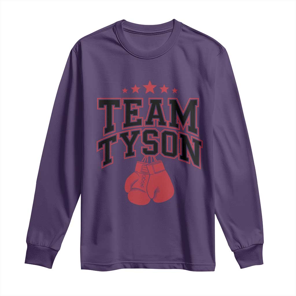 Team Tyson Long Sleeve Shirt Family Personalized Name Retro Red TS02 Purple Print Your Wear