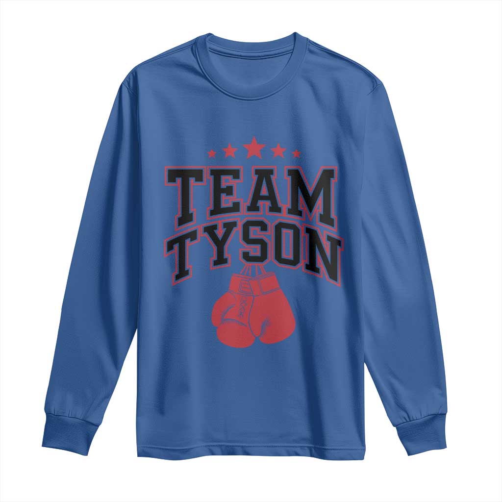 Team Tyson Long Sleeve Shirt Family Personalized Name Retro Red TS02 Royal Blue Print Your Wear
