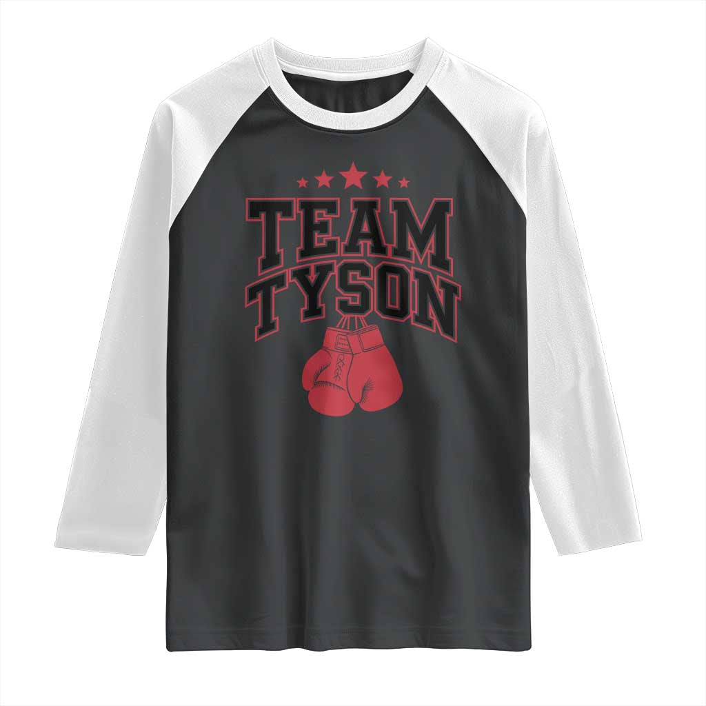 Team Tyson Raglan Shirt Family Personalized Name Retro Red TS02 Black White Print Your Wear