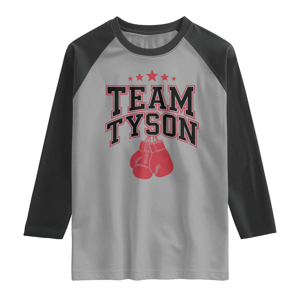 Team Tyson Raglan Shirt Family Personalized Name Retro Red TS02 Sport Gray Black Print Your Wear