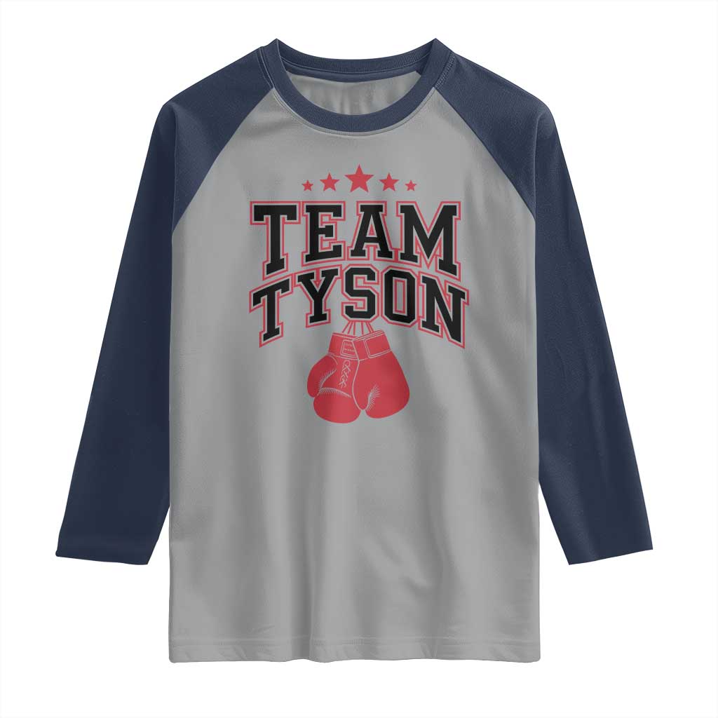 Team Tyson Raglan Shirt Family Personalized Name Retro Red TS02 Sport Gray Navy Print Your Wear