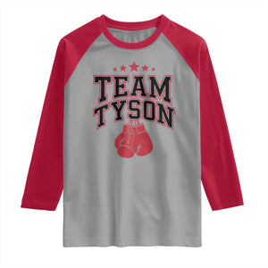 Team Tyson Raglan Shirt Family Personalized Name Retro Red TS02 Sport Gray Red Print Your Wear