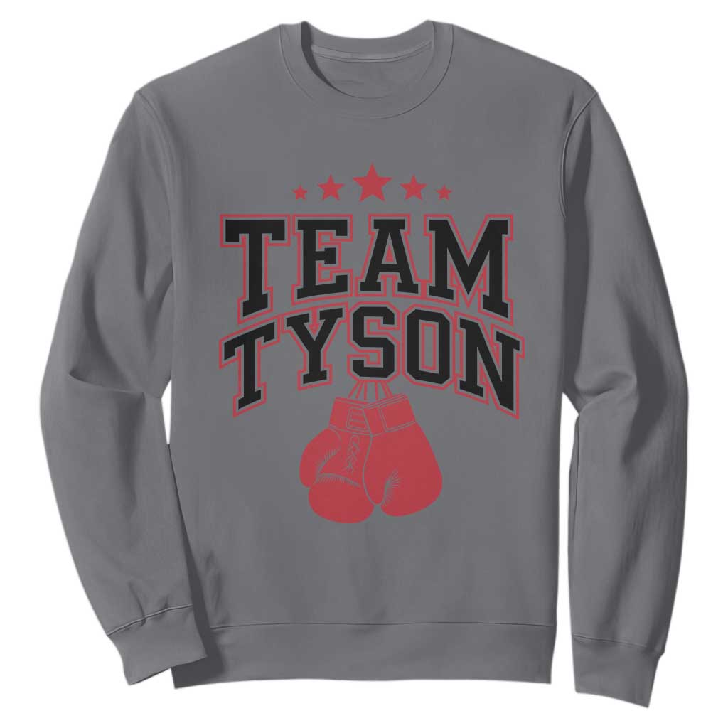 Team Tyson Sweatshirt Family Personalized Name Retro Red TS02 Charcoal Print Your Wear