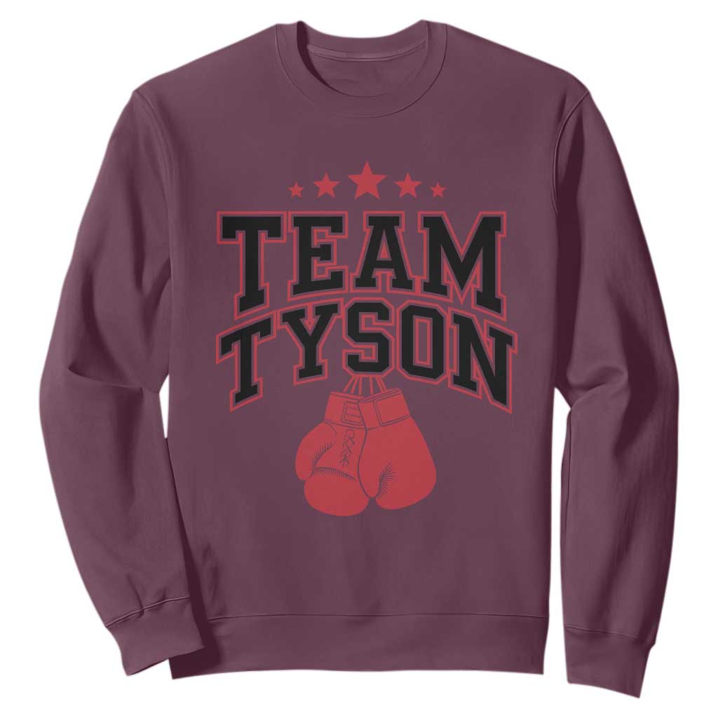 Team Tyson Sweatshirt Family Personalized Name Retro Red TS02 Maroon Print Your Wear