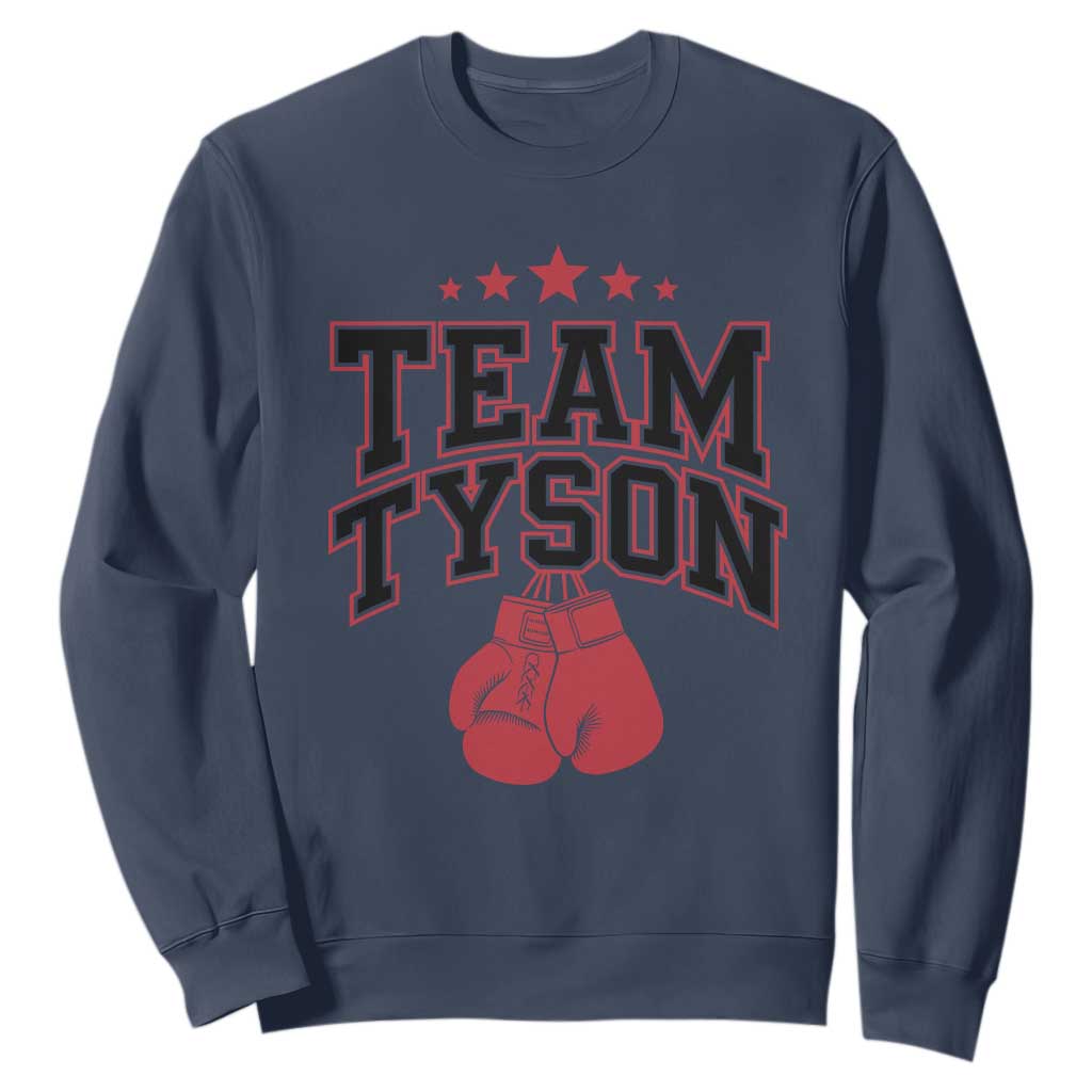Team Tyson Sweatshirt Family Personalized Name Retro Red TS02 Navy Print Your Wear