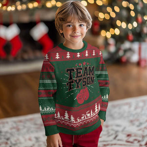 Team Tyson Ugly Christmas Sweater Family Personalized Name Retro Red TS02 Christmas Print Your Wear