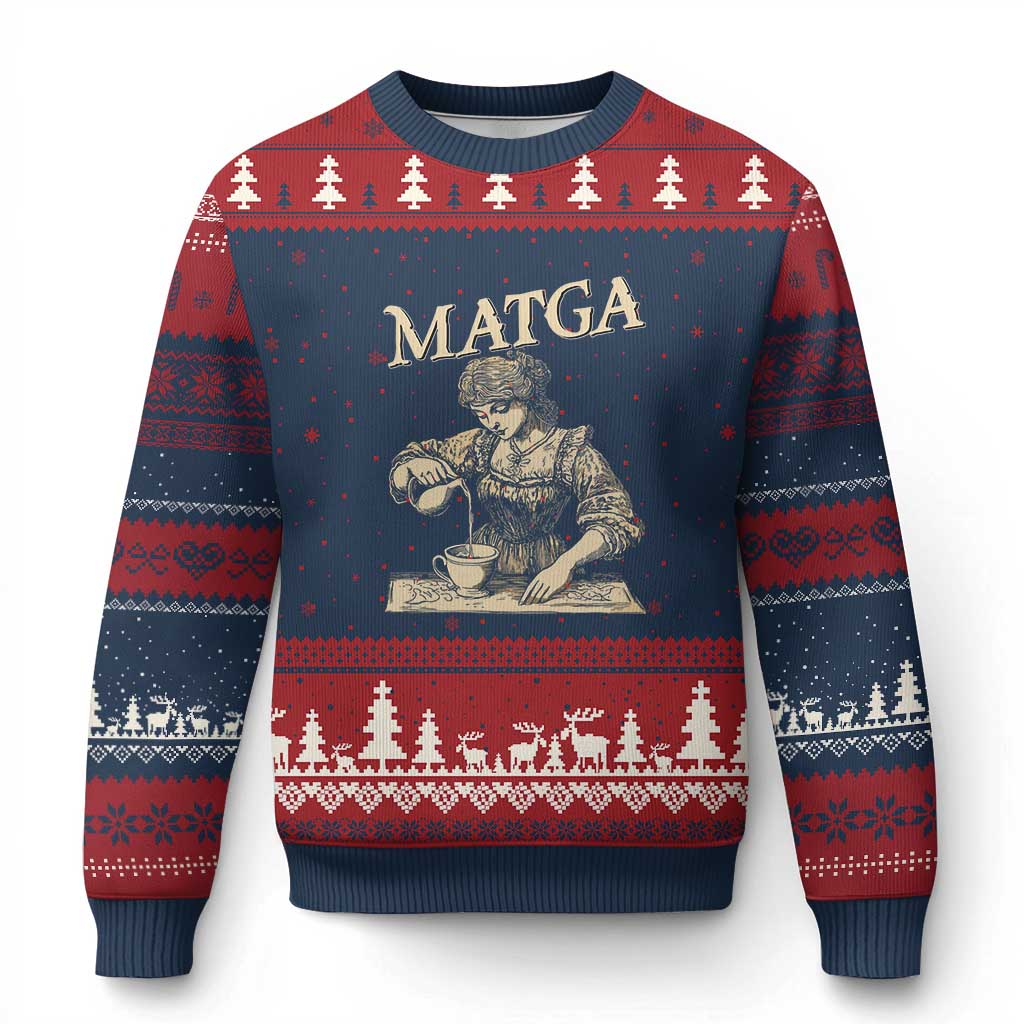 MATGA Make Aqua Tofana Great Again Ugly Christmas Sweater Funny Feminist Retro Vintage TS02 Navy Red Print Your Wear