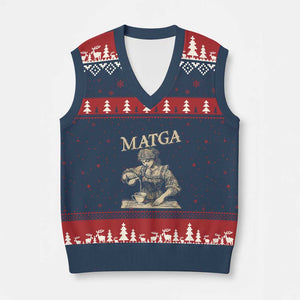 MATGA Make Aqua Tofana Great Again V-Neck Knit Sweater Vest Funny Feminist Retro Vintage TS02 Navy Red Print Your Wear