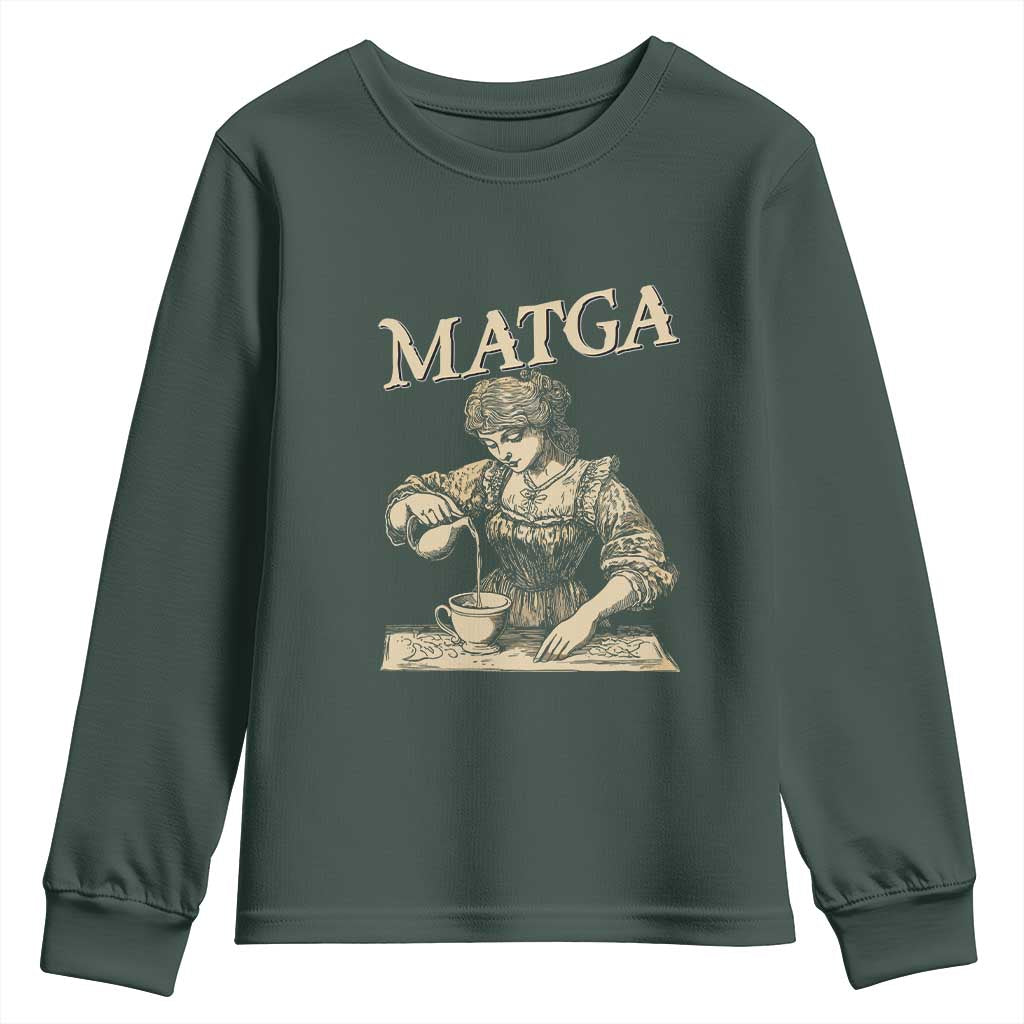 MATGA Make Aqua Tofana Great Again Youth Sweatshirt Funny Feminist Retro Vintage TS02 Dark Forest Green Print Your Wear