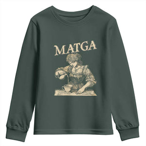 MATGA Make Aqua Tofana Great Again Youth Sweatshirt Funny Feminist Retro Vintage TS02 Dark Forest Green Print Your Wear