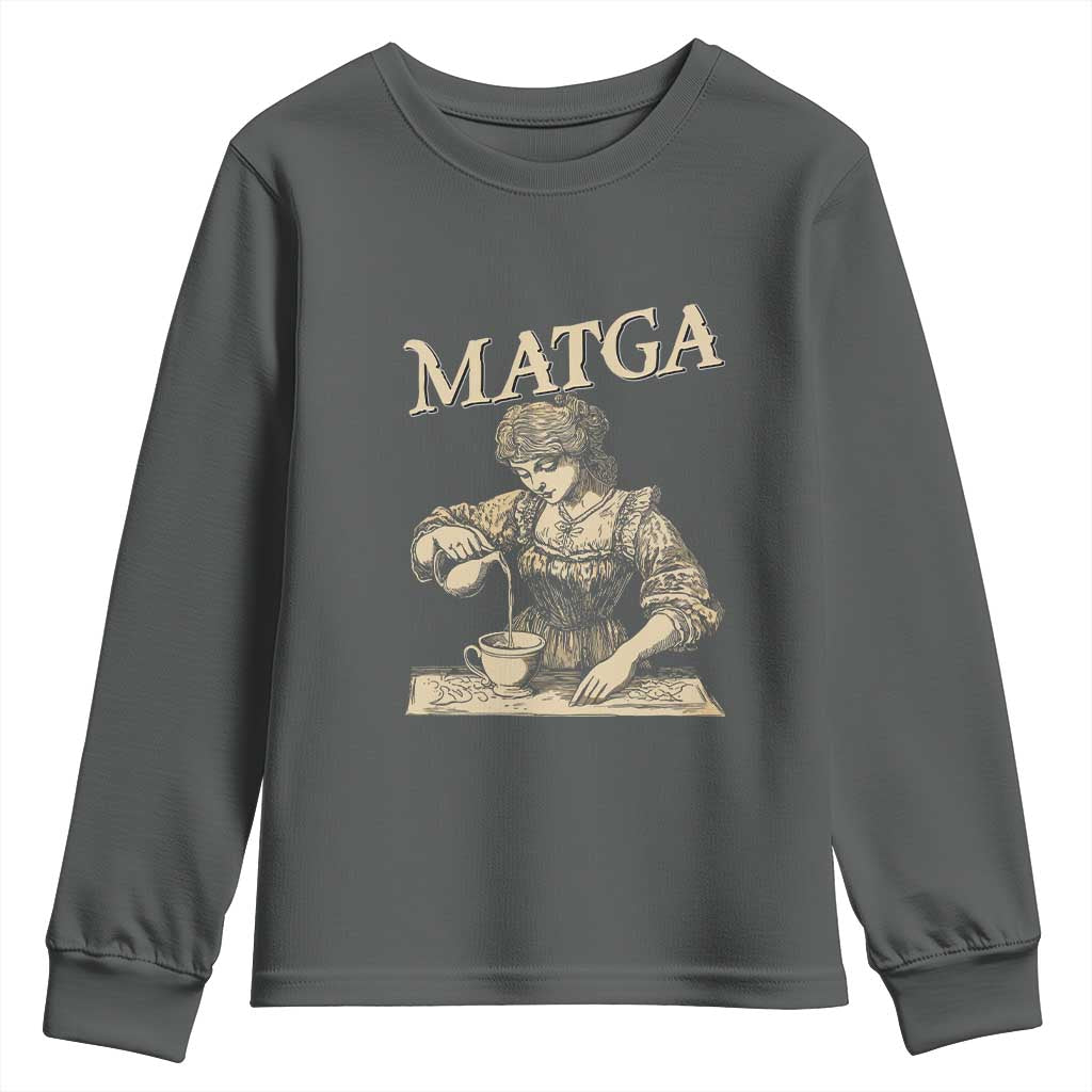 MATGA Make Aqua Tofana Great Again Youth Sweatshirt Funny Feminist Retro Vintage TS02 Dark Heather Print Your Wear
