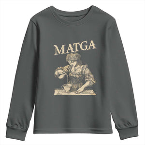 MATGA Make Aqua Tofana Great Again Youth Sweatshirt Funny Feminist Retro Vintage TS02 Dark Heather Print Your Wear