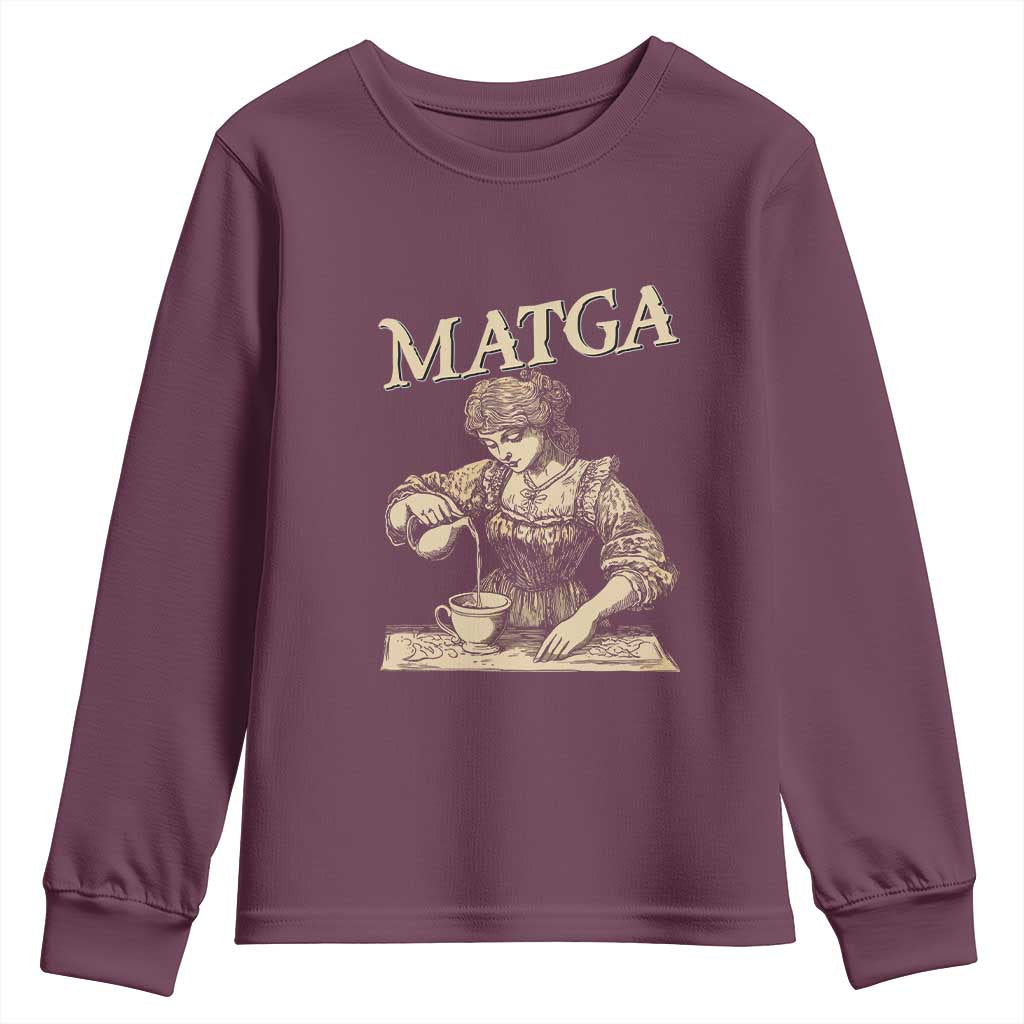MATGA Make Aqua Tofana Great Again Youth Sweatshirt Funny Feminist Retro Vintage TS02 Maroon Print Your Wear