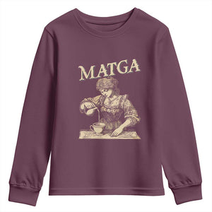 MATGA Make Aqua Tofana Great Again Youth Sweatshirt Funny Feminist Retro Vintage TS02 Maroon Print Your Wear