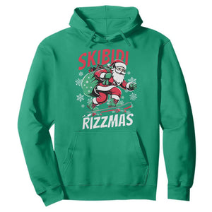 Funny Santa Rizz Christmas Hoodie Retro Skibidi Rizzmas Claus Skating Board Xmas TS02 Irish Green Print Your Wear