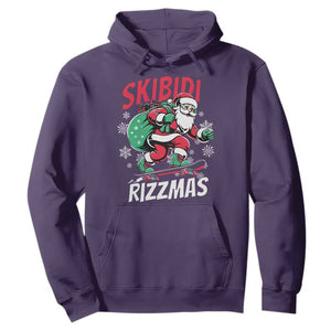 Funny Santa Rizz Christmas Hoodie Retro Skibidi Rizzmas Claus Skating Board Xmas TS02 Purple Print Your Wear