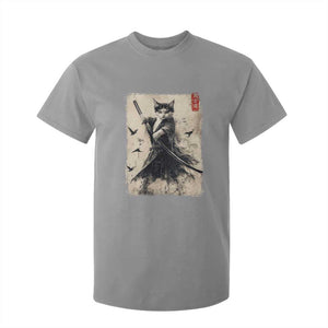 Samurai Cat Graphic T Shirt For Kid Warrior Vintage Japanese Art Anime TS02 Sport Gray Print Your Wear