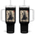 Samurai Cat Graphic Tumbler With Handle Warrior Vintage Japanese Art Anime TS02 One Size: 40 oz Black Print Your Wear