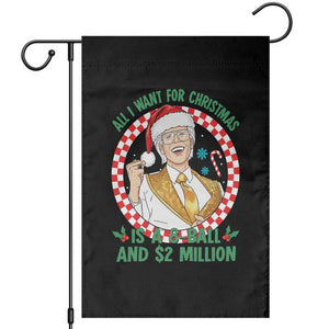 Funny Christmas Wish Billy Meme Garden Flag A 8 Ball and 2 Million Dollars Baby Uncle Santa Hat TS02 Black Print Your Wear
