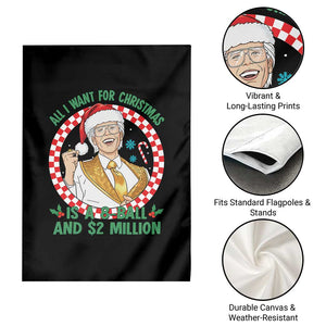 Funny Christmas Wish Billy Meme Garden Flag A 8 Ball and 2 Million Dollars Baby Uncle Santa Hat TS02 Print Your Wear