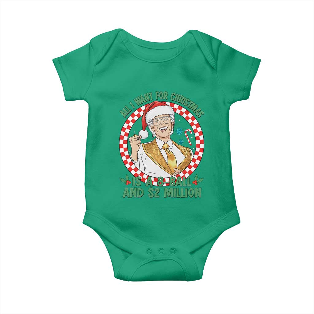 Funny Christmas Wish Billy Meme Baby Onesie A 8 Ball and 2 Million Dollars Baby Uncle Santa Hat TS02 Irish Green Print Your Wear