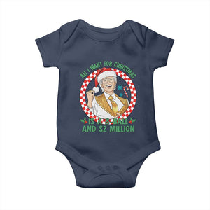 Funny Christmas Wish Billy Meme Baby Onesie A 8 Ball and 2 Million Dollars Baby Uncle Santa Hat TS02 Navy Print Your Wear