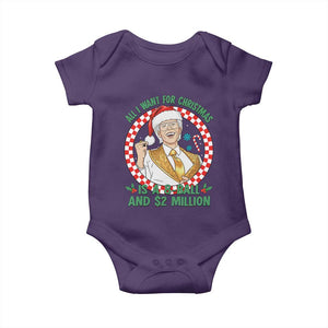 Funny Christmas Wish Billy Meme Baby Onesie A 8 Ball and 2 Million Dollars Baby Uncle Santa Hat TS02 Purple Print Your Wear