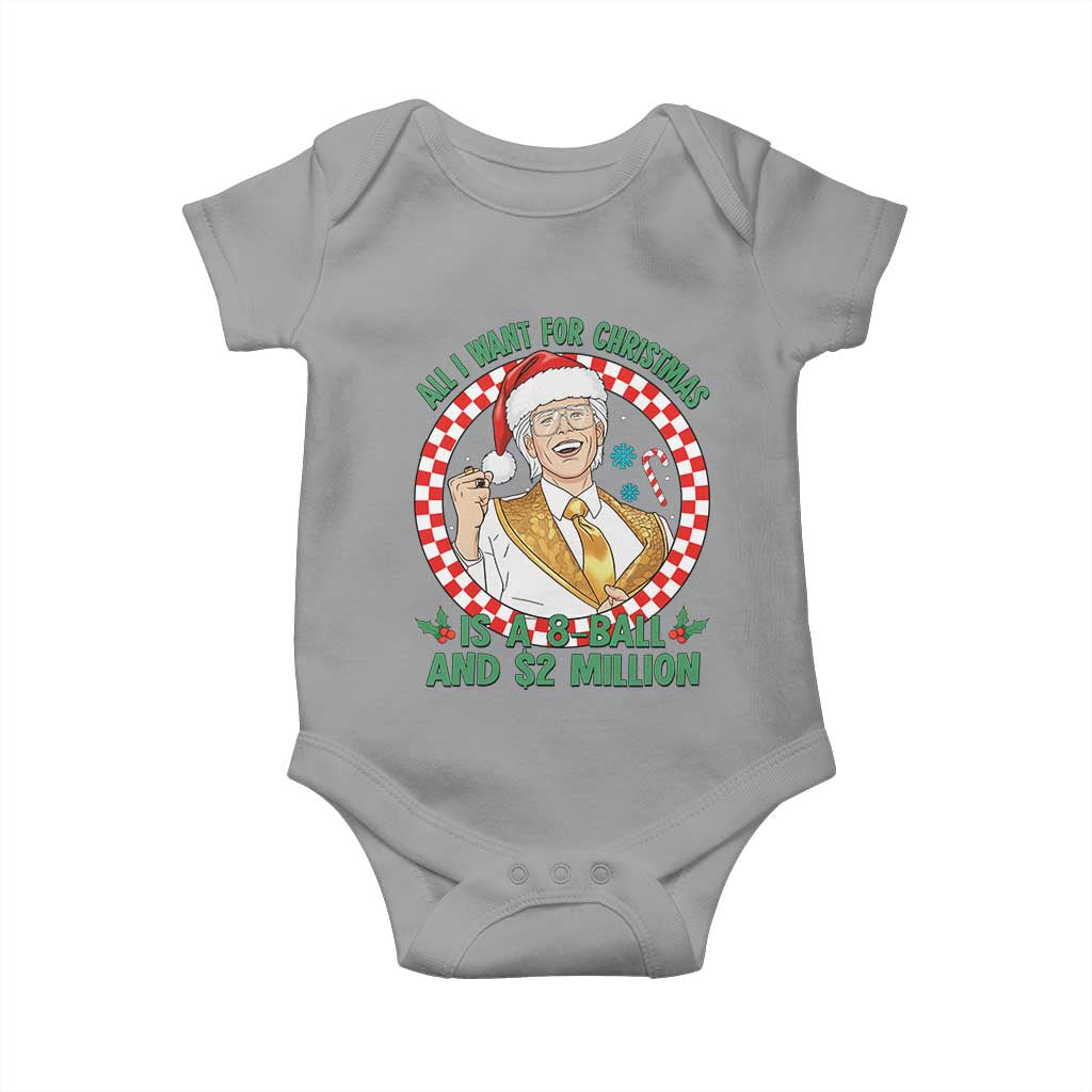 Funny Christmas Wish Billy Meme Baby Onesie A 8 Ball and 2 Million Dollars Baby Uncle Santa Hat TS02 Sport Gray Print Your Wear