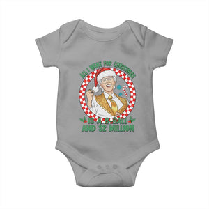 Funny Christmas Wish Billy Meme Baby Onesie A 8 Ball and 2 Million Dollars Baby Uncle Santa Hat TS02 Sport Gray Print Your Wear