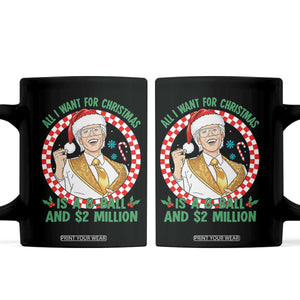 Funny Christmas Wish Billy Meme Coffee Mug A 8 Ball and 2 Million Dollars Baby Uncle Santa Hat TS02 Black Print Your Wear
