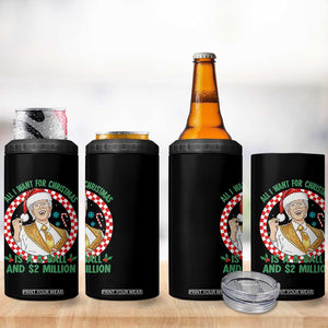 Funny Christmas Wish Billy Meme 4 in 1 Can Cooler Tumbler A 8 Ball and 2 Million Dollars Baby Uncle Santa Hat TS02 Print Your Wear