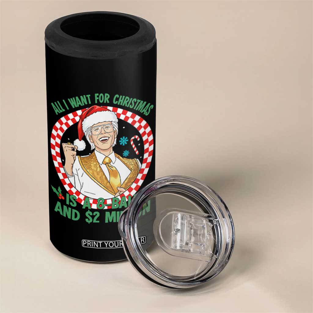 Funny Christmas Wish Billy Meme 4 in 1 Can Cooler Tumbler A 8 Ball and 2 Million Dollars Baby Uncle Santa Hat TS02 Print Your Wear
