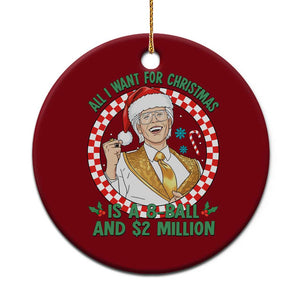 Funny Christmas Wish Billy Meme Ceramic Ornament A 8 Ball and 2 Million Dollars Baby Uncle Santa Hat TS02 1pc Red Print Your Wear