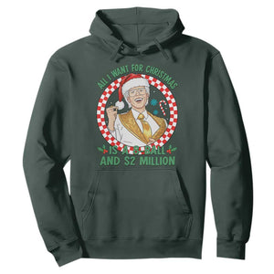 Funny Christmas Wish Billy Meme Hoodie A 8 Ball and 2 Million Dollars Baby Uncle Santa Hat TS02 Dark Forest Green Print Your Wear