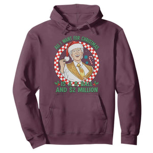 Funny Christmas Wish Billy Meme Hoodie A 8 Ball and 2 Million Dollars Baby Uncle Santa Hat TS02 Maroon Print Your Wear