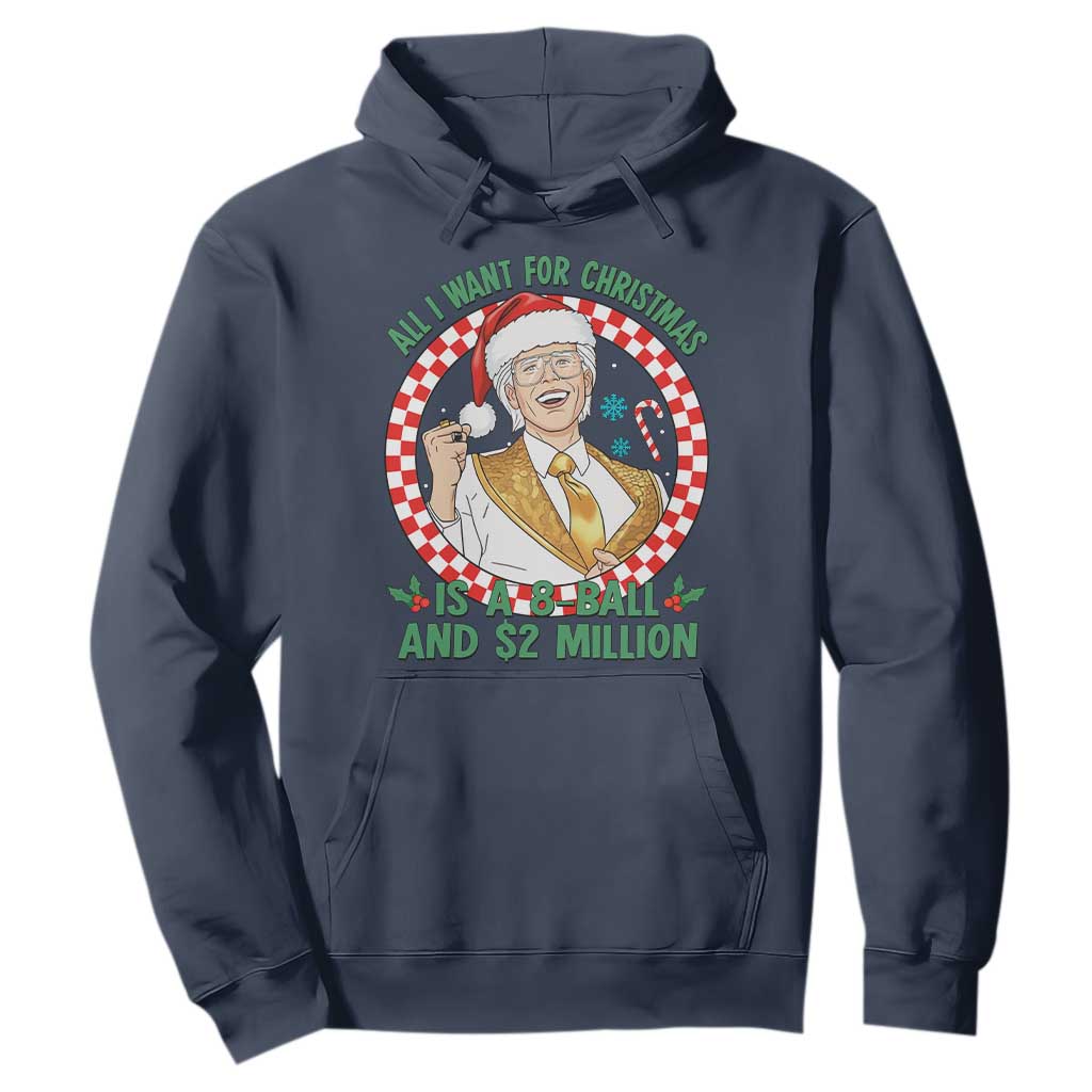 Funny Christmas Wish Billy Meme Hoodie A 8 Ball and 2 Million Dollars Baby Uncle Santa Hat TS02 Navy Print Your Wear