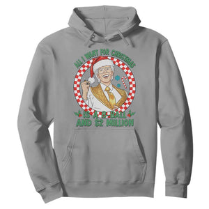 Funny Christmas Wish Billy Meme Hoodie A 8 Ball and 2 Million Dollars Baby Uncle Santa Hat TS02 Sport Gray Print Your Wear