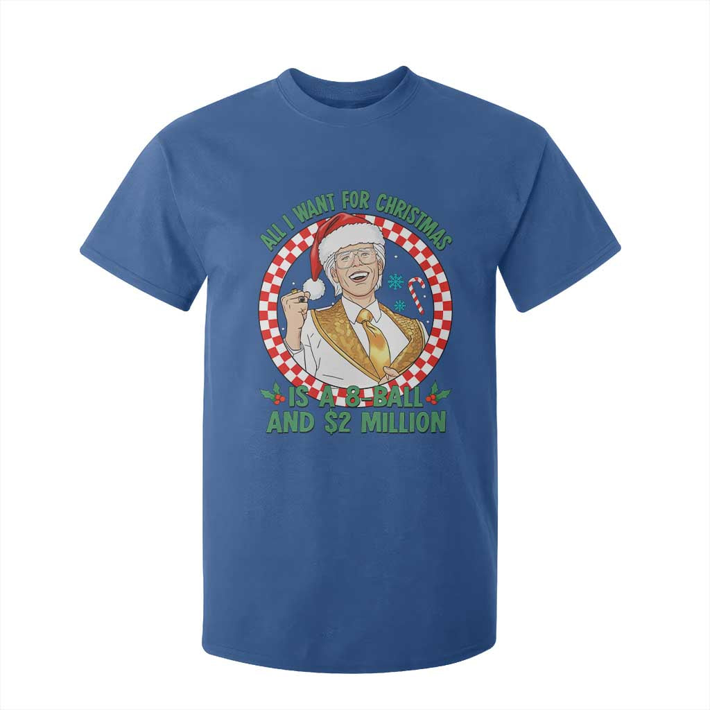 Funny Christmas Wish Billy Meme T Shirt For Kid A 8 Ball and 2 Million Dollars Baby Uncle Santa Hat TS02 Royal Blue Print Your Wear