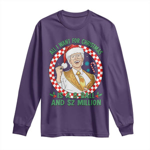 Funny Christmas Wish Billy Meme Long Sleeve Shirt A 8 Ball and 2 Million Dollars Baby Uncle Santa Hat TS02 Purple Print Your Wear
