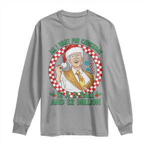 Funny Christmas Wish Billy Meme Long Sleeve Shirt A 8 Ball and 2 Million Dollars Baby Uncle Santa Hat TS02 Sport Gray Print Your Wear