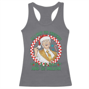 Funny Christmas Wish Billy Meme Racerback Tank Top A 8 Ball and 2 Million Dollars Baby Uncle Santa Hat TS02 Charcoal Print Your Wear