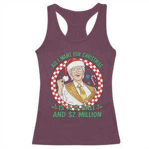 Funny Christmas Wish Billy Meme Racerback Tank Top A 8 Ball and 2 Million Dollars Baby Uncle Santa Hat TS02 Maroon Print Your Wear