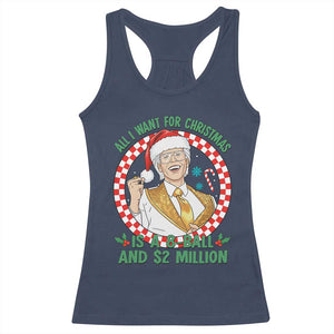 Funny Christmas Wish Billy Meme Racerback Tank Top A 8 Ball and 2 Million Dollars Baby Uncle Santa Hat TS02 Navy Print Your Wear