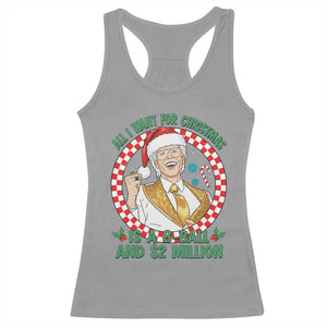Funny Christmas Wish Billy Meme Racerback Tank Top A 8 Ball and 2 Million Dollars Baby Uncle Santa Hat TS02 Sport Gray Print Your Wear