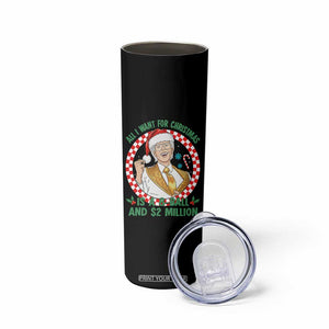 Funny Christmas Wish Billy Meme Skinny Tumbler A 8 Ball and 2 Million Dollars Baby Uncle Santa Hat TS02 Print Your Wear