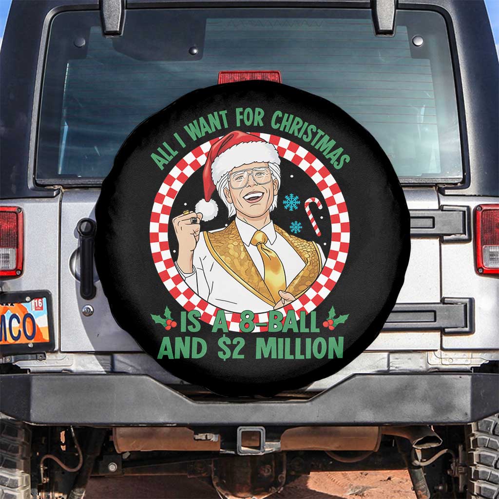 Funny Christmas Wish Billy Meme Spare Tire Cover A 8 Ball and 2 Million Dollars Baby Uncle Santa Hat TS02 No hole Black Print Your Wear