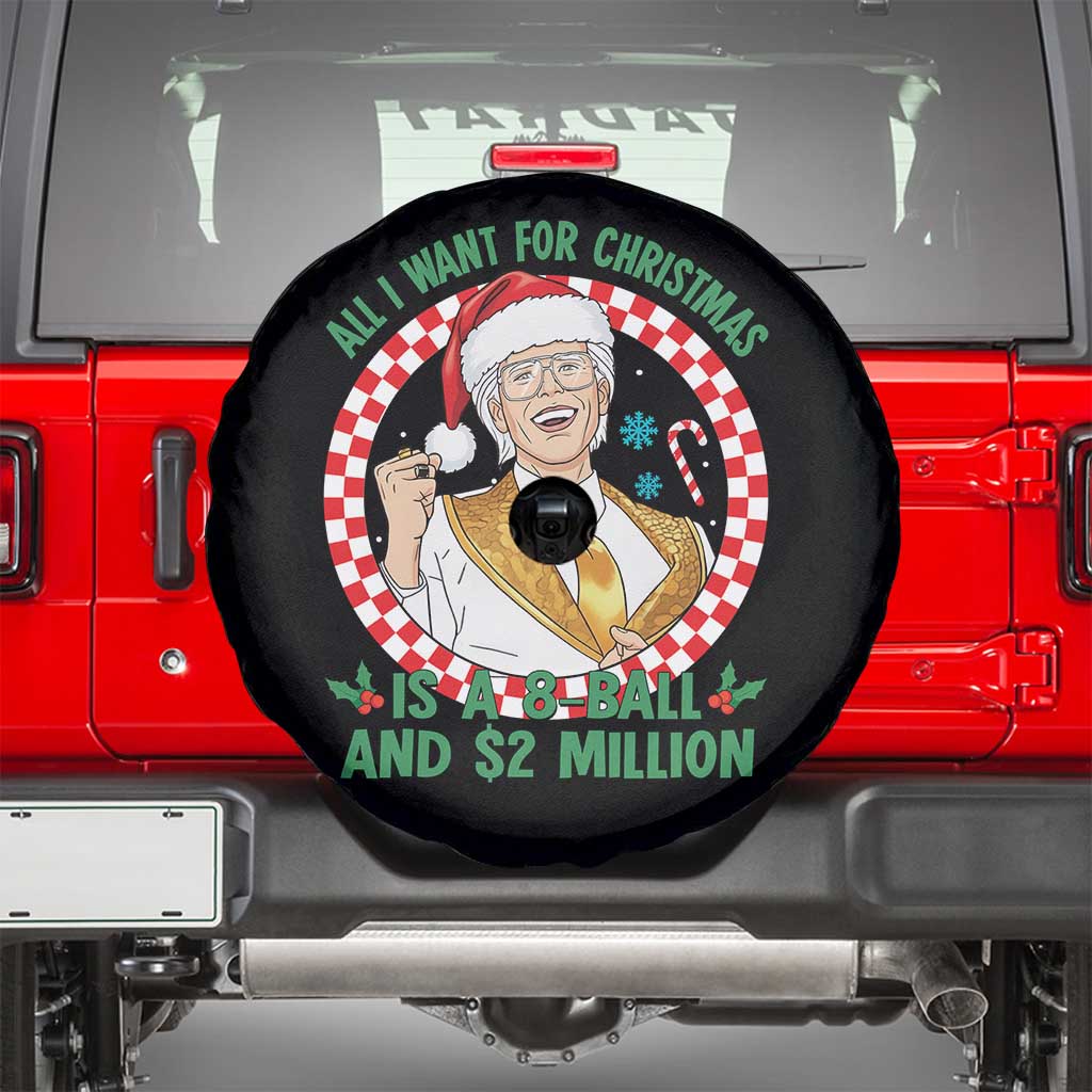 Funny Christmas Wish Billy Meme Spare Tire Cover A 8 Ball and 2 Million Dollars Baby Uncle Santa Hat TS02 Black Print Your Wear