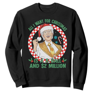 Funny Christmas Wish Billy Meme Sweatshirt A 8 Ball and 2 Million Dollars Baby Uncle Santa Hat TS02 Black Print Your Wear