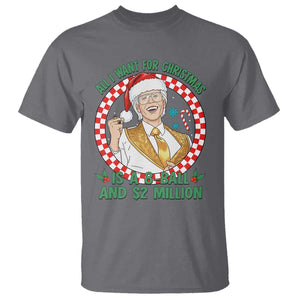 Funny Christmas Wish Billy Meme T Shirt A 8 Ball and 2 Million Dollars Baby Uncle Santa Hat TS02 Charcoal Print Your Wear