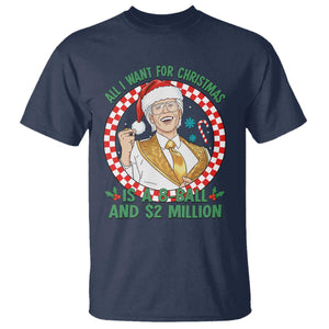 Funny Christmas Wish Billy Meme T Shirt A 8 Ball and 2 Million Dollars Baby Uncle Santa Hat TS02 Navy Print Your Wear